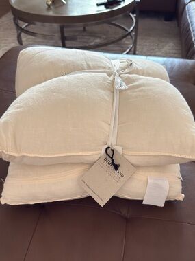 NWT, Inup, Natural Cream Down Alternative Decorative pillows, set of 2.